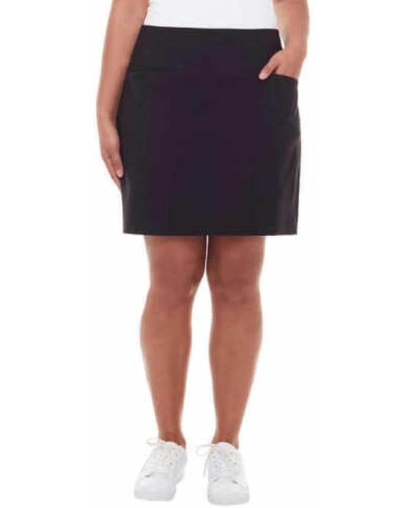 Women's Comfortable Stretch Double Wraparound Skort Variety Black $10.55 Skorts