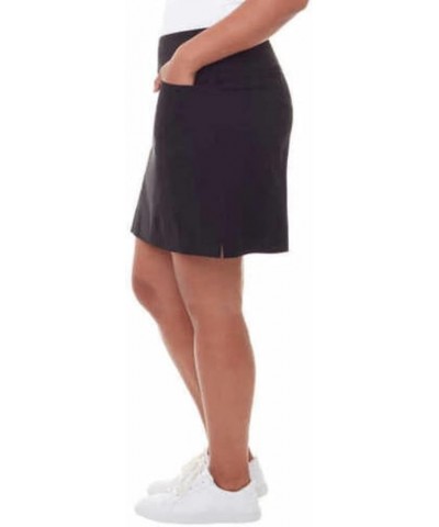 Women's Comfortable Stretch Double Wraparound Skort Variety Black $10.55 Skorts