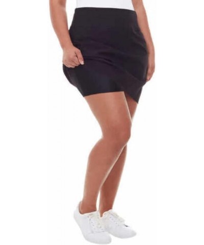 Women's Comfortable Stretch Double Wraparound Skort Variety Black $10.55 Skorts