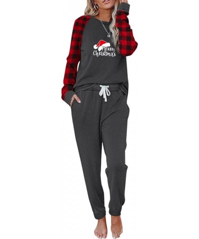 Two Piece Outfits for Women Crewneck Lounge Sets 2 Pieces Sweat Suit Jogger Track Suits with Pockets 04-darkgrey-2 $21.23 Others