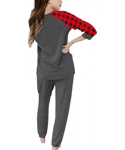 Two Piece Outfits for Women Crewneck Lounge Sets 2 Pieces Sweat Suit Jogger Track Suits with Pockets 04-darkgrey-2 $21.23 Others