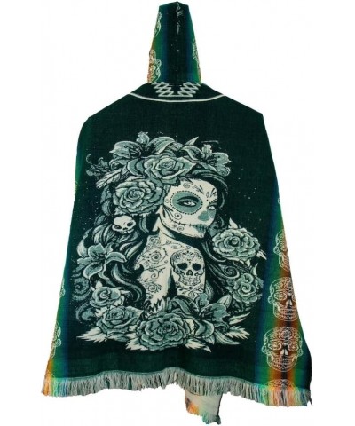 Catrina Skull alpaca handmade poncho Day of the dead mexican celebration Green 1 $44.19 Others