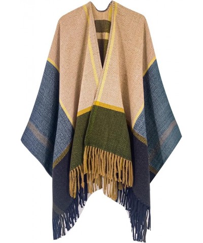 Women's Shawl Wraps Warm Poncho Ruana Wrap Cardigan Aa Hazel and Blue $18.23 Sweaters