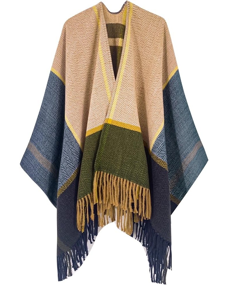 Women's Shawl Wraps Warm Poncho Ruana Wrap Cardigan Aa Hazel and Blue $18.23 Sweaters