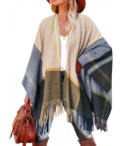 Women's Shawl Wraps Warm Poncho Ruana Wrap Cardigan Aa Hazel and Blue $18.23 Sweaters