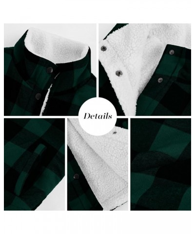 Women Buffalo Plaid Jacket Vest Button Up Fuzzy Sherpa Fleece Jacket Vest Christmas Gift Green $11.25 Vests