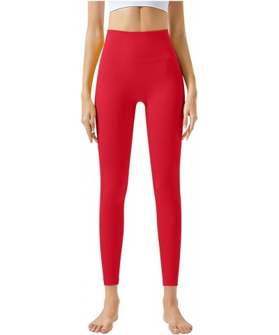 Women's Buff Lifting Leggings Yoga Workout Pants Running Tights Gym Clothes Athletic Clothes Activewear 2024 Summer Red $7.74...