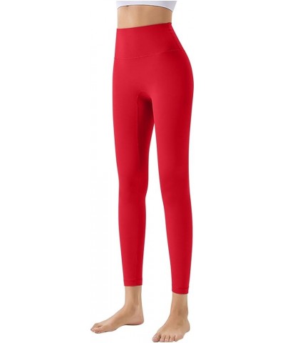 Women's Buff Lifting Leggings Yoga Workout Pants Running Tights Gym Clothes Athletic Clothes Activewear 2024 Summer Red $7.74...