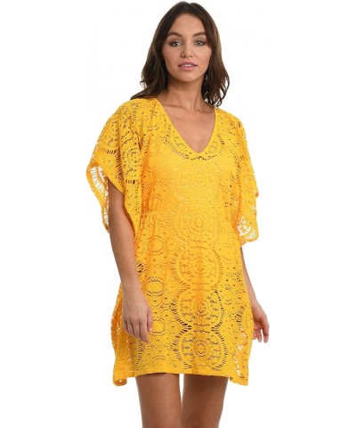 Women's Standard Short Sleeve Tunic Cover Up Dress Sunshine//Chillin' Crochet $10.07 Swimsuits