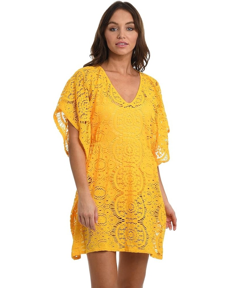 Women's Standard Short Sleeve Tunic Cover Up Dress Sunshine//Chillin' Crochet $10.07 Swimsuits