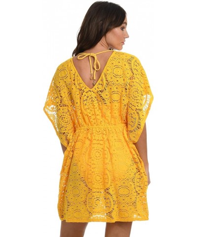 Women's Standard Short Sleeve Tunic Cover Up Dress Sunshine//Chillin' Crochet $10.07 Swimsuits