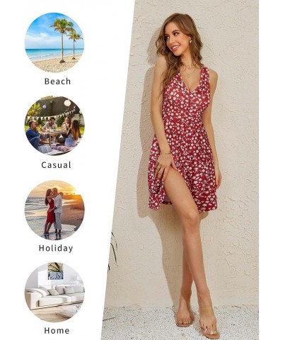 Womens Sleeveless V Neck Dress with Pocket Summer Beach Midi Flared Tank Dress Turquoise $18.92 Dresses