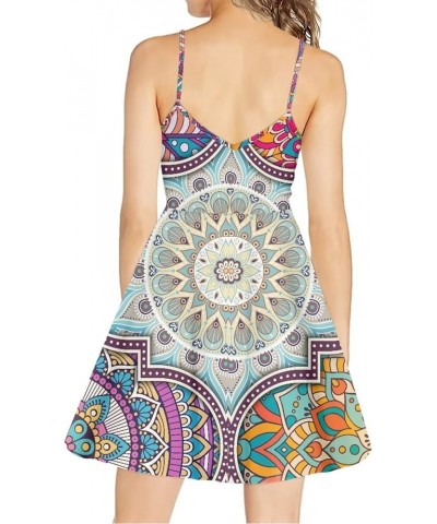 Women Casual Loose Dress Strap Long Summer Beach Swing Dress Bohemian Mandala $15.39 Dresses