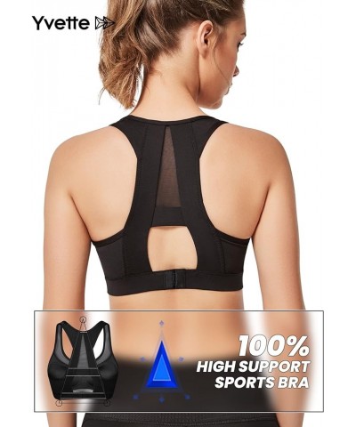 Sports Bra for Women - High Impact Padded Workout Breathable Bras Sexy Mesh Design Classic Black $23.36 Lingerie