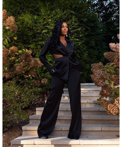 Porsha Williams x Women's Black Drawstring Waist Pants Stretch Limo $25.25 Pants