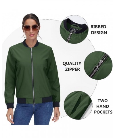 Women's Casual Bomber Jacket Lightweight Windbreaker Jackets Windproof Spring Fall Jackets with Pockets Army Green $21.99 Jac...