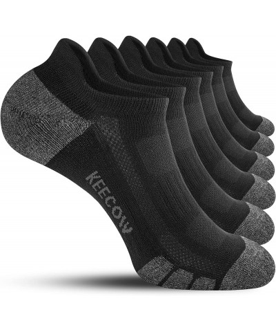 Ankle Athletic Running Cushioned Socks for Men & Women No Show Low Cut Sports Cotton Tab Socks 6 Pairs Black $10.25 Socks