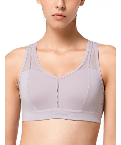 Mesh Sports Bras for Women High Impact Moisture Wicking Racerback Sports Bra Molded Cup for Running Plus Size Light Purple $1...