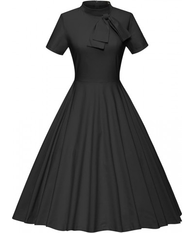 Women's 1950s Vintage Dresses Fit & Flare Dresses Audrey Hepburn Dress with Pocket Black $25.19 Dresses