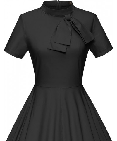 Women's 1950s Vintage Dresses Fit & Flare Dresses Audrey Hepburn Dress with Pocket Black $25.19 Dresses