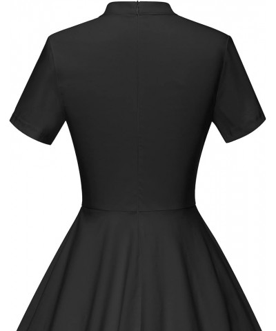 Women's 1950s Vintage Dresses Fit & Flare Dresses Audrey Hepburn Dress with Pocket Black $25.19 Dresses