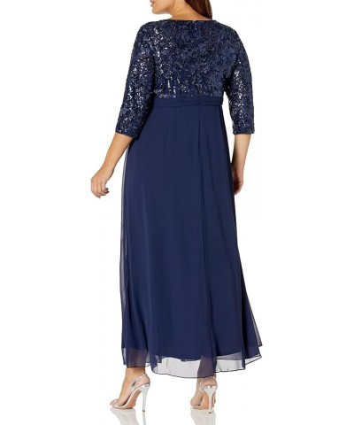 Womens Long Lace Top Empire Waist Dress Navy Plus $65.14 Dresses