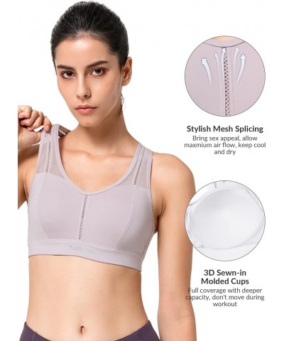 Mesh Sports Bras for Women High Impact Moisture Wicking Racerback Sports Bra Molded Cup for Running Plus Size Light Purple $1...