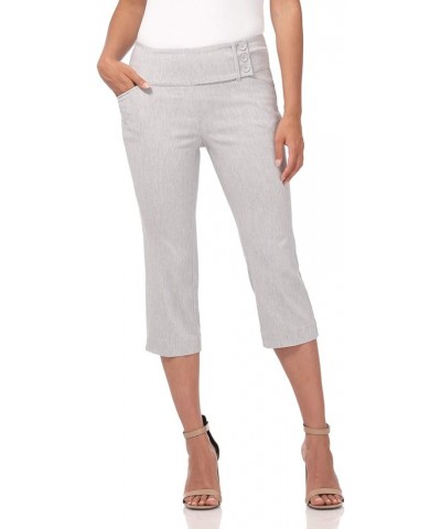 Ease into Comfort Pull-On Dressy Capris for Women with Back Lacing Detail Platinum Mix $26.95 Pants