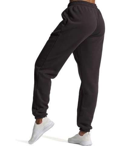 Sweatpants for Women with Pocket High Waisted Baggy Jogger Fleece Lined Cotton Cloud Lounge Pants Iron Grey $20.25 Activewear