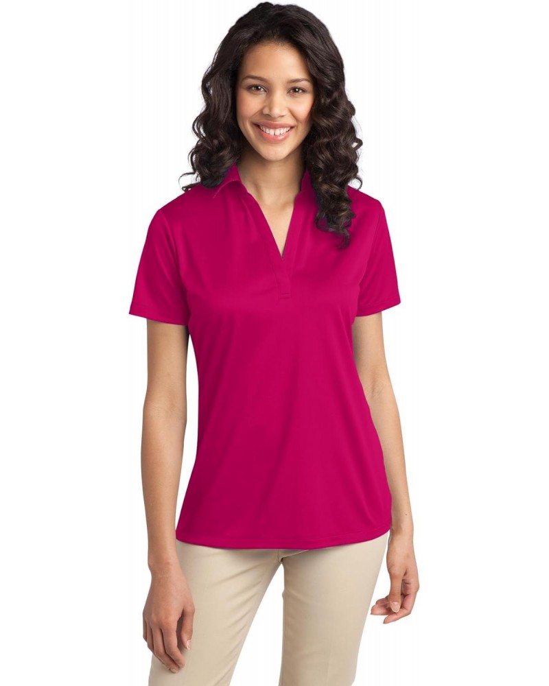 Ladies Silk Touch Performance Polo, Pink Raspberry, 2XL $11.00 Shirts