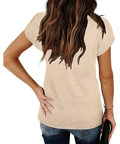 2024 Womens Summer Tunics Tops Short Sleeve Casual T-Shirts Crew Neck Loose Comfy Tee Cute Blouse Beige $13.91 Tops