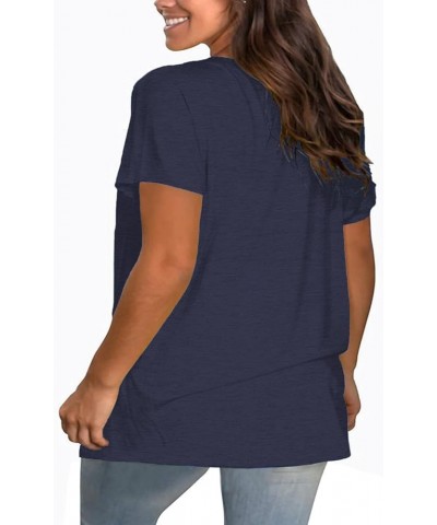 Plus Size Sunshine Coffee Shirts Womens Tshirts Graphic Tees Short Sleeve Summer Tunic Tops Dark Blue $16.23 Tops