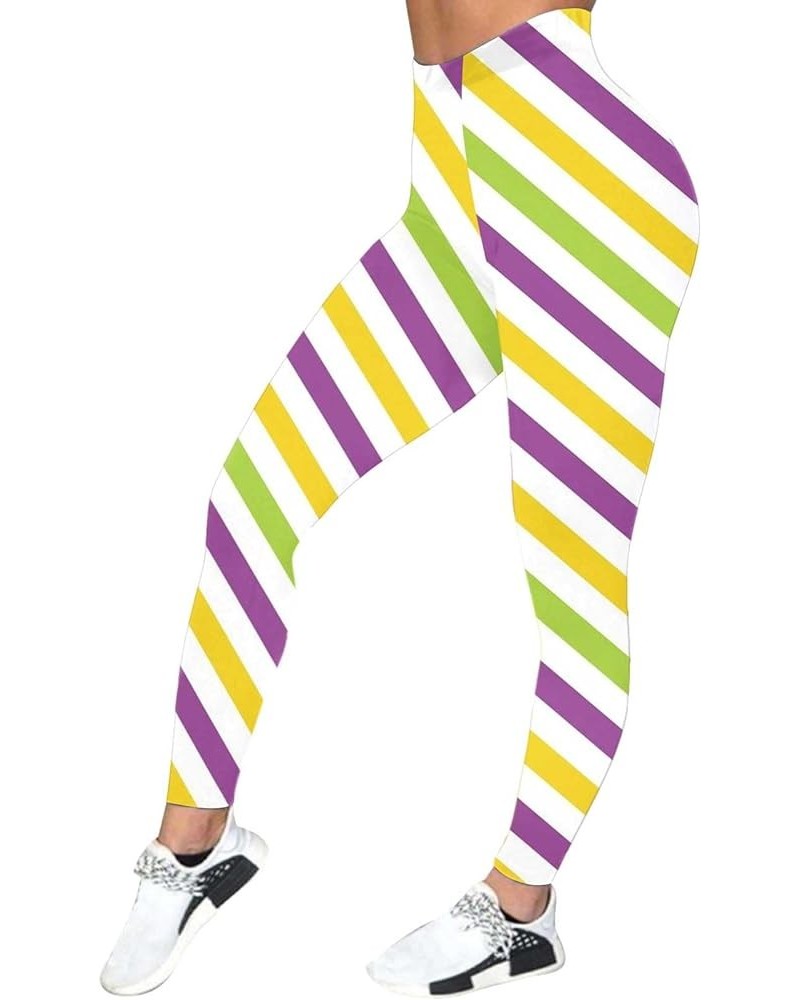 Mardi Gras Leggings for Women Strethy High Waisted Color Block Print Carnival Graphy Party Tights Yoga Pants Z01-yellow $6.78...