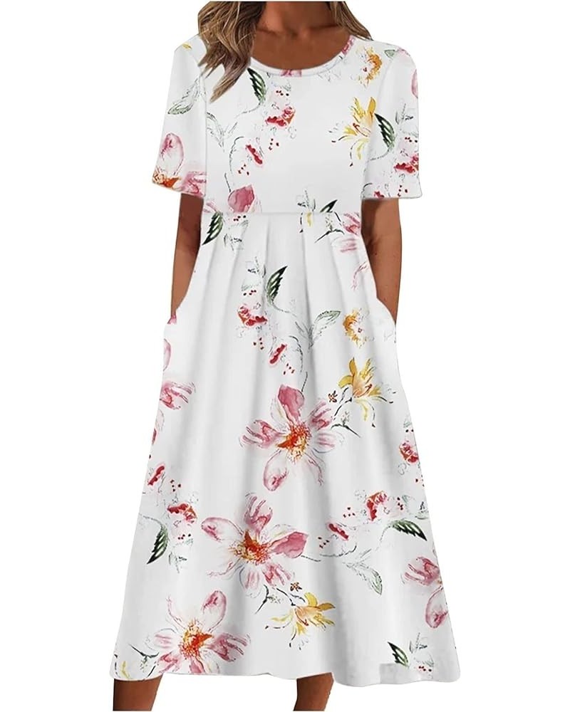 Summer Dresses for Women 2023 Long Sleeve Floral V Neck Maxi Dress Casual Fashion Beach Dresses 22 B-pink $11.50 Dresses