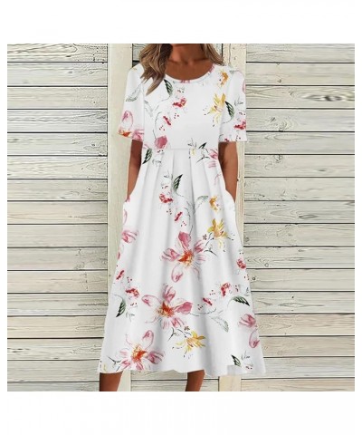 Summer Dresses for Women 2023 Long Sleeve Floral V Neck Maxi Dress Casual Fashion Beach Dresses 22 B-pink $11.50 Dresses