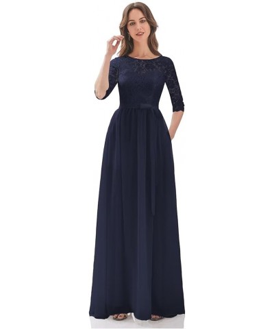 GORCENT Crew Neck Chiffon Mother of The Bride Dress A Line Lace Applique Wedding Guest Dress Ruched Long Formal Dress Purple ...