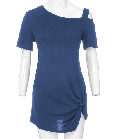 Trendy Tops for Women,Comfy Twist Knot Tunics Tops Blouses Tshirts D-sky Blue $3.32 Tops