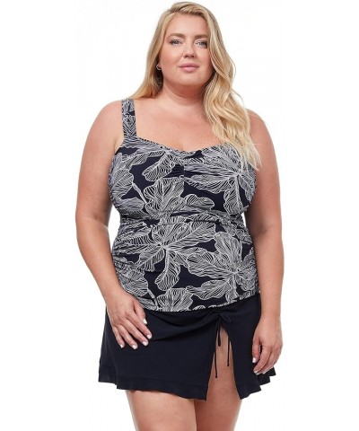 Women's Plus-Size Sweetheart Tankini Top Swimsuit Black White $38.76 Swimsuits