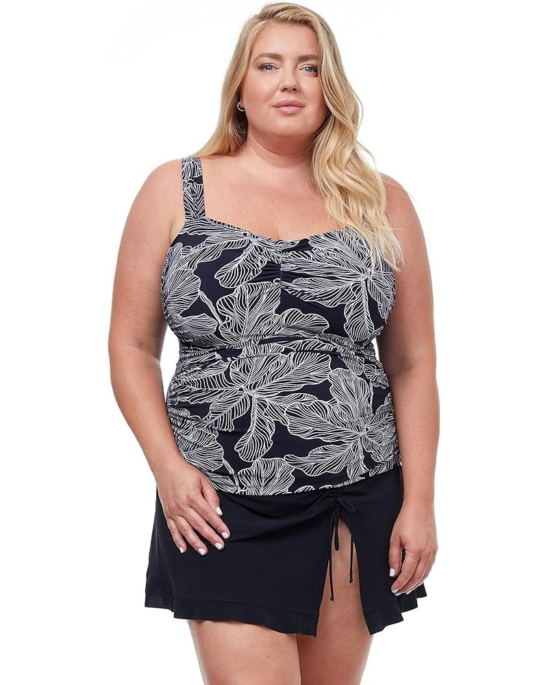 Women's Plus-Size Sweetheart Tankini Top Swimsuit Black White $38.76 Swimsuits