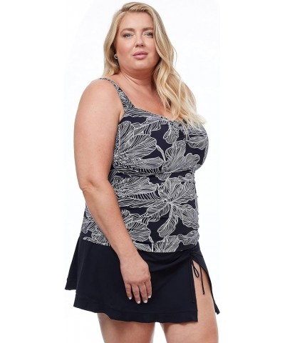 Women's Plus-Size Sweetheart Tankini Top Swimsuit Black White $38.76 Swimsuits