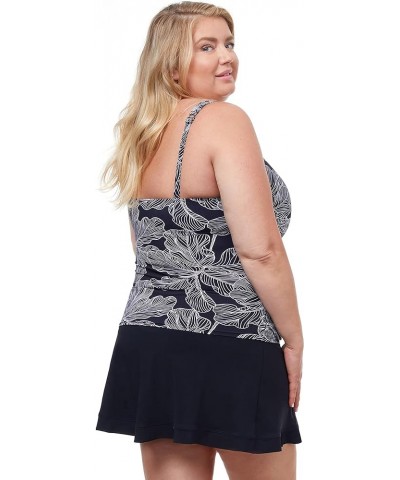 Women's Plus-Size Sweetheart Tankini Top Swimsuit Black White $38.76 Swimsuits