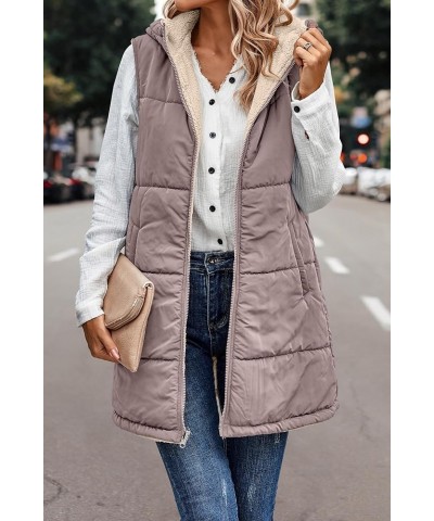 Womens Fleece Sherpa Jacket Zipper Hooded Long Vest Long Sleeve & Sleeveless Puffer Jacket Winter Fall Down Coat Pink $10.75 ...