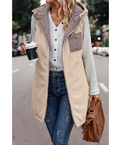 Womens Fleece Sherpa Jacket Zipper Hooded Long Vest Long Sleeve & Sleeveless Puffer Jacket Winter Fall Down Coat Pink $10.75 ...