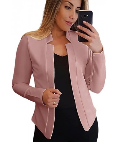 Womens Casual Business Blazers Open Front Long Sleeve Slim Work Office Blazer Jackets Pink $14.28 Blazers