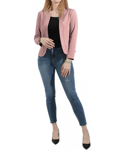 Womens Casual Business Blazers Open Front Long Sleeve Slim Work Office Blazer Jackets Pink $14.28 Blazers