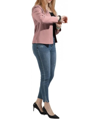 Womens Casual Business Blazers Open Front Long Sleeve Slim Work Office Blazer Jackets Pink $14.28 Blazers