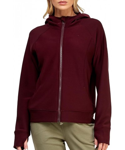 Women's Scuba Crop Hoodie Activewear Long Sleeve Sweatshirt Full Zip Outwear Sweater Clothes Ut004 Burgundy $12.07 Hoodies & ...