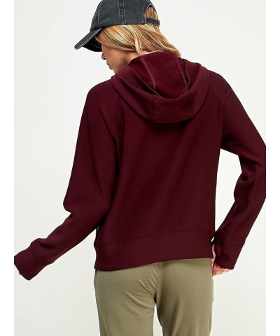 Women's Scuba Crop Hoodie Activewear Long Sleeve Sweatshirt Full Zip Outwear Sweater Clothes Ut004 Burgundy $12.07 Hoodies & ...