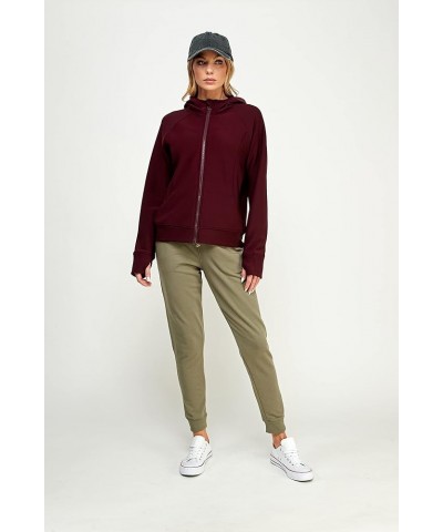 Women's Scuba Crop Hoodie Activewear Long Sleeve Sweatshirt Full Zip Outwear Sweater Clothes Ut004 Burgundy $12.07 Hoodies & ...