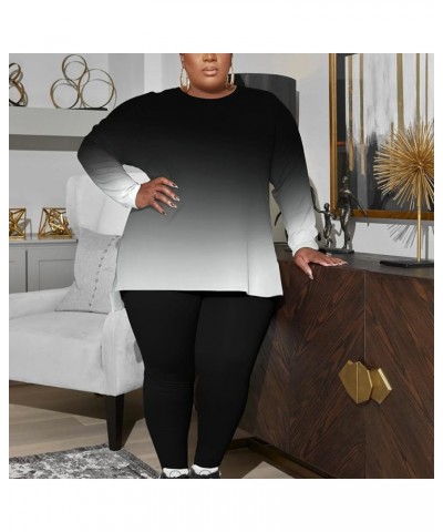 Women's Plus Size 2 Piece Outfits Sweatsuits Tracksuit Loungewear Sets E-black Gradual $20.29 Activewear